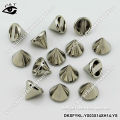 Flat back sew on spike studs for clothing 14mm silver metal color